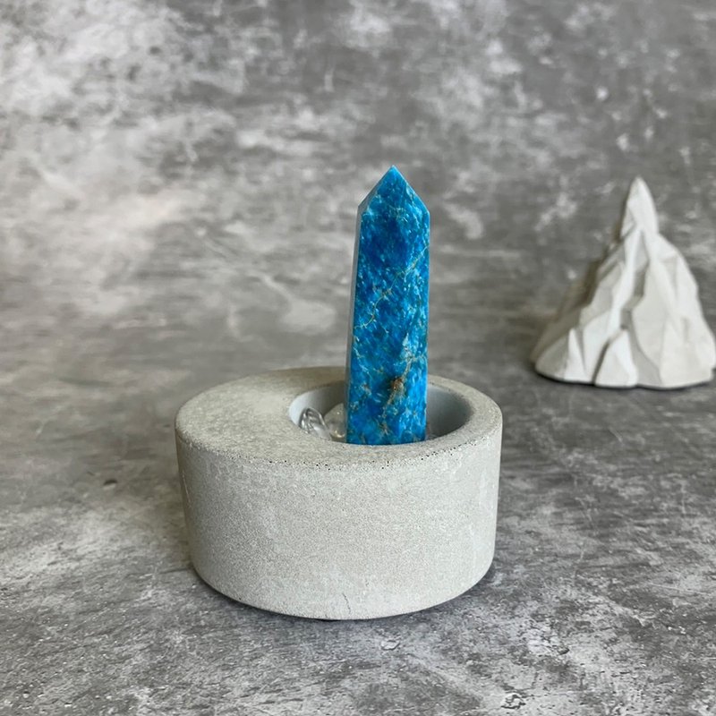 Crystal Column-Blue Pyroxene Office Healing Micro Landscape Installation One Object One Picture - Items for Display - Gemstone Blue