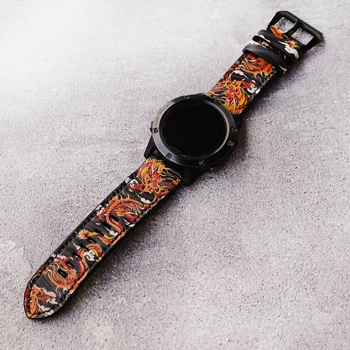 RuslieStraps Garmin Quick Fit Watch Band Custom Dragon Art Design