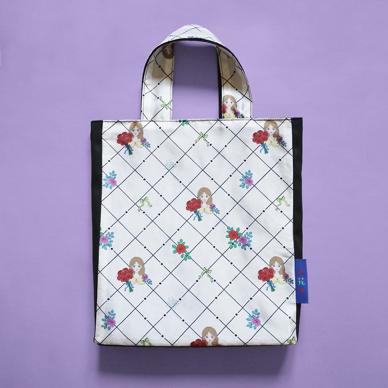Girls Rose Platform Tote Bag - Handbags & Totes - Polyester White