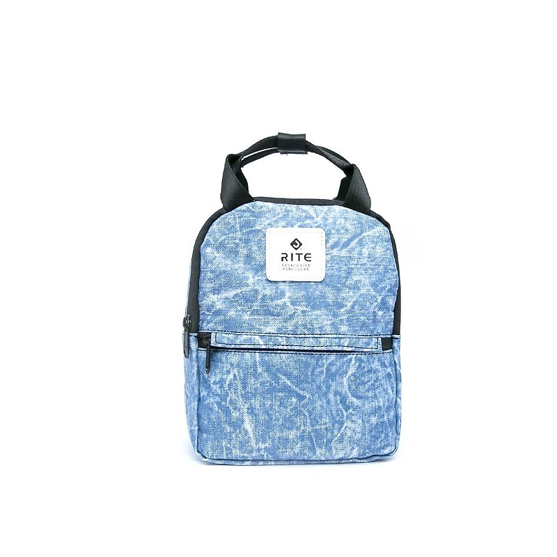 [RITE] Le Tour Series - Dual-use Mini Backpack - Snowflake Cowboy - กระเป๋าเป้สะพายหลัง - วัสดุกันนำ้ สีน้ำเงิน