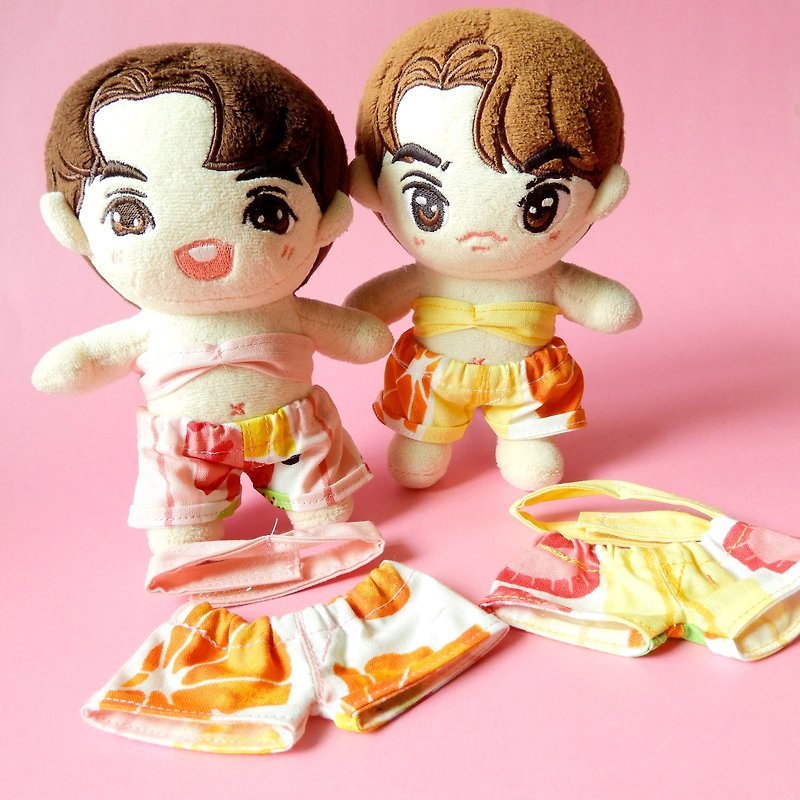 For Plush Toy 15cm Doll Pants-Summer Fruit SwimSuit -Yellow - ตุ๊กตา - ผ้าฝ้าย/ผ้าลินิน สีเหลือง