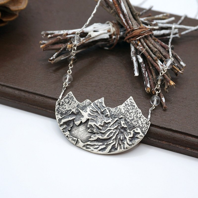View of Vancouver Handmade Reticulation Silver Necklace - Necklaces - Silver Silver