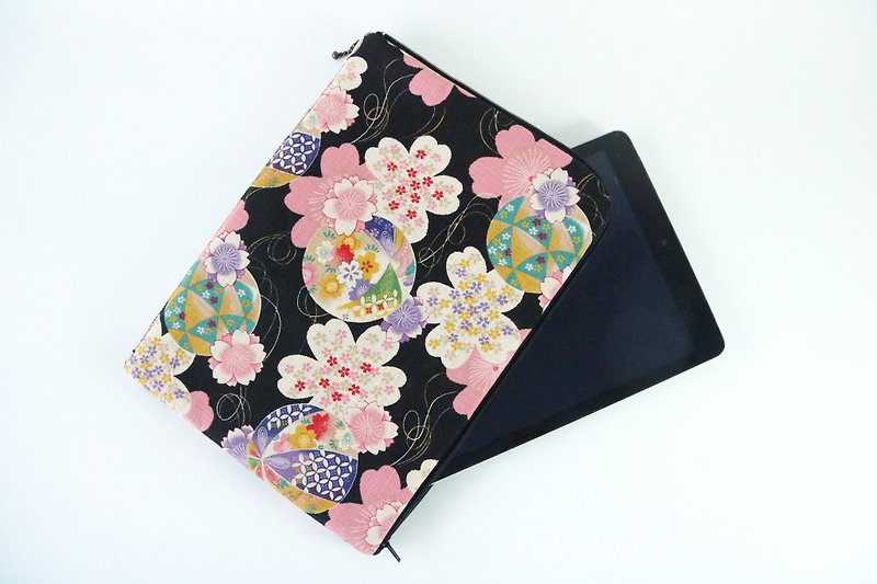 Flat bag - Sakura 11吋 - Laptop Bags - Cotton & Hemp Black