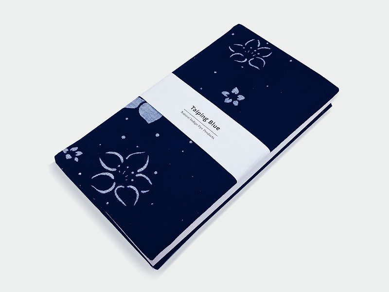 Blue dye notebook - สมุดบันทึก/สมุดปฏิทิน - ผ้าฝ้าย/ผ้าลินิน สีน้ำเงิน