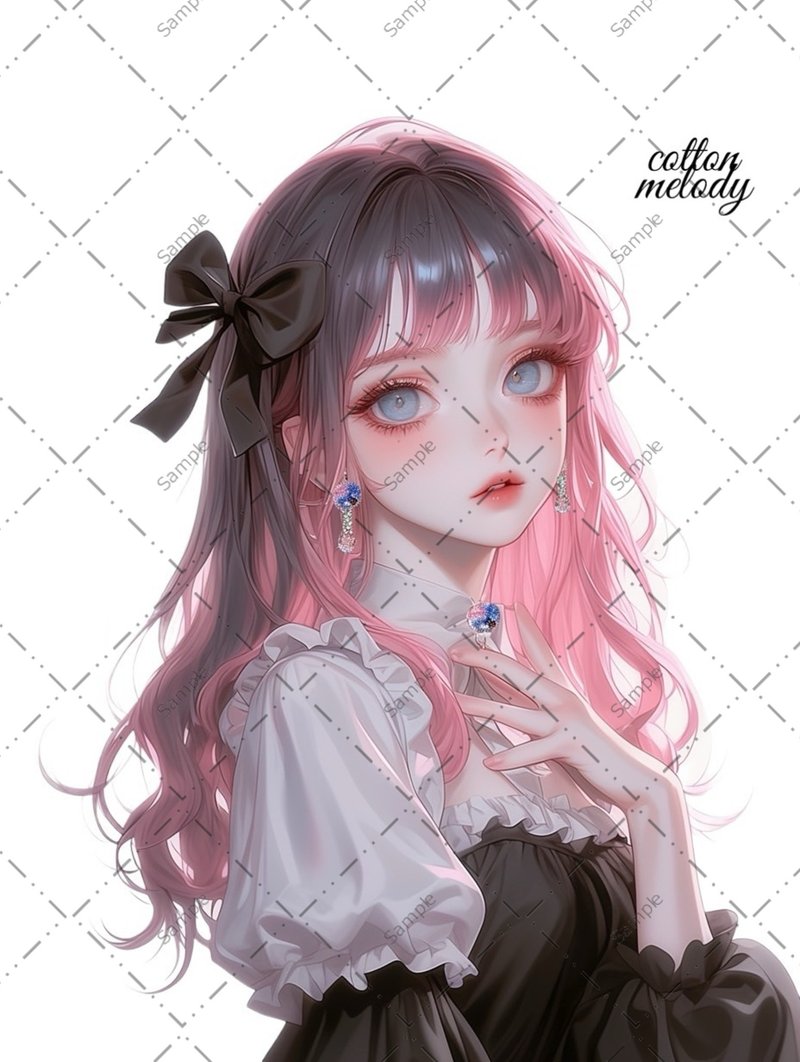 original sticker no.1201 人物ステッカー オリジナルステッカー 人物ステッカー 女の子ステッカー オリジナル人物ステッカー - 貼紙 - 紙 