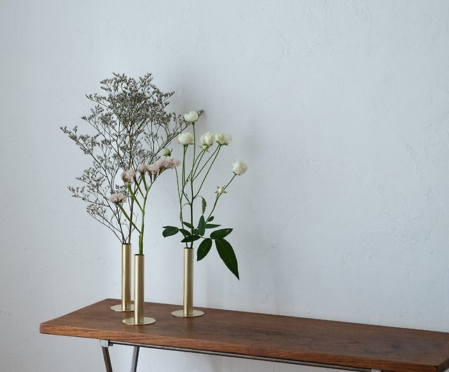 真鍮の一輪挿し | シリンダー | 花器 - ショップ KUMIJI 花瓶・植木鉢