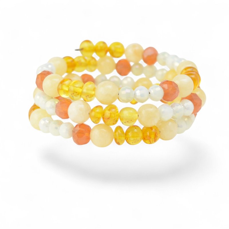 波羅的海琥珀手鍊  鑲嵌天然寶石珠 VM10 - 手鍊/手環 - 寶石 多色
