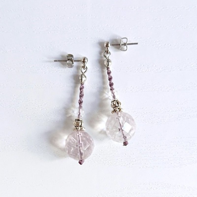 Light amethyst swaying earrings Y-1574P - Earrings & Clip-ons - Gemstone 