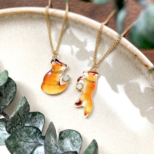 Little brilliant days Tea and Fruit Fox necklace きつねネックレス
