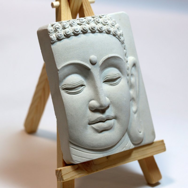 清水模軟裝設計 佛像擺飾三 香氛擺件 水泥軟裝 附贈木架 - 裝飾/擺設  - 其他材質 白色