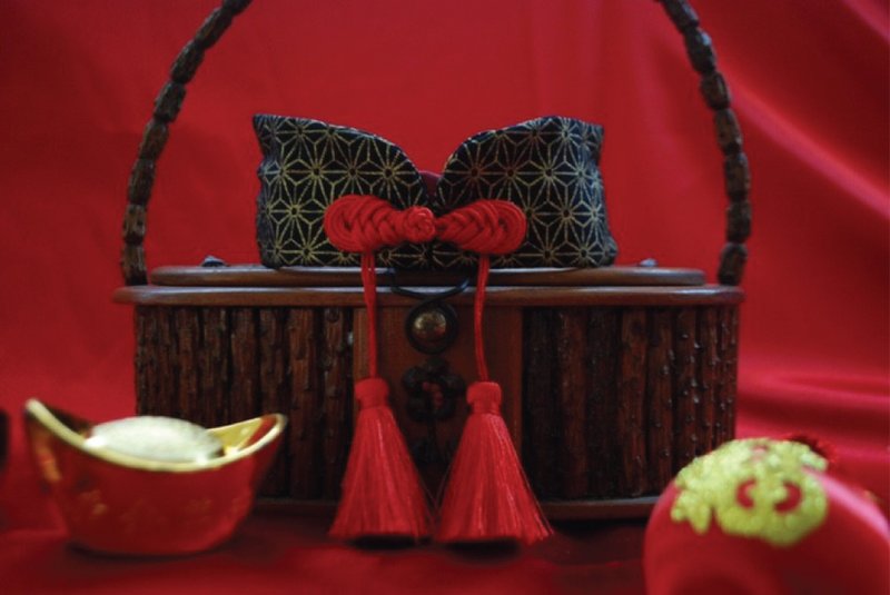 A-NI Collar for cats and dogs, Chinese collar model - 項圈/牽繩 - 棉．麻 黑色