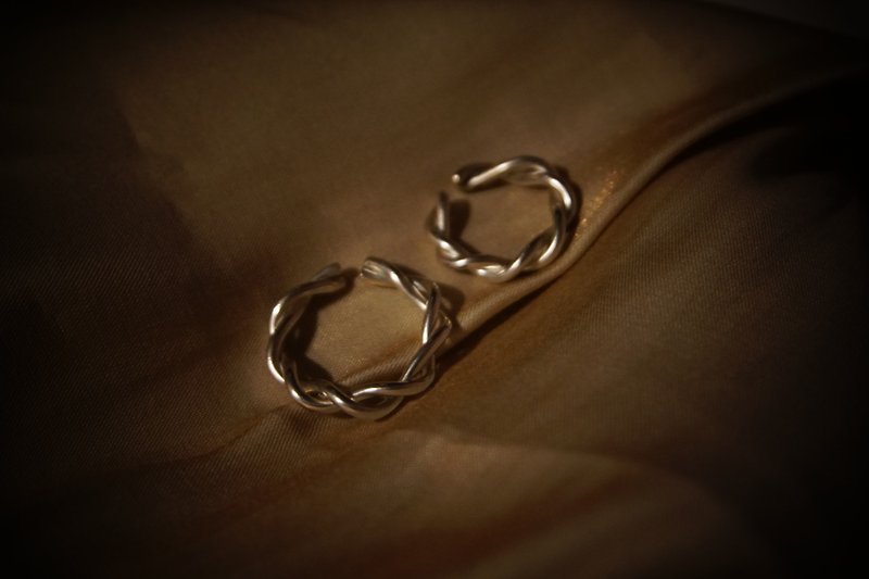 Handmade goldsmith custom I 925 sterling silver rough twist open ring - แหวนทั่วไป - เงินแท้ 
