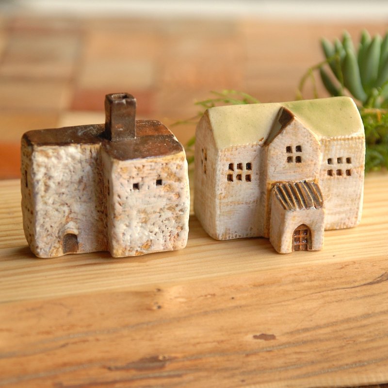 [Christmas gift exchange] coffee brown roof -4 Southern France Thao house (ceramic 2) Birthday Gifts - เซรามิก - ดินเผา สีกากี