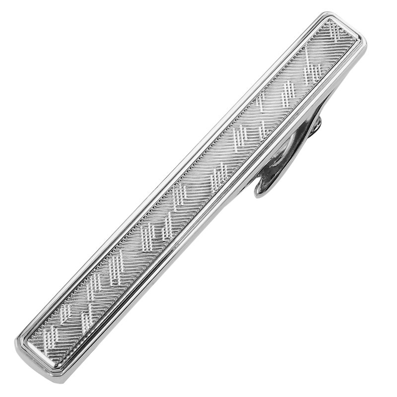 52mm Silver Irregular Texture Tie Clips - Ties & Tie Clips - Other Metals Silver
