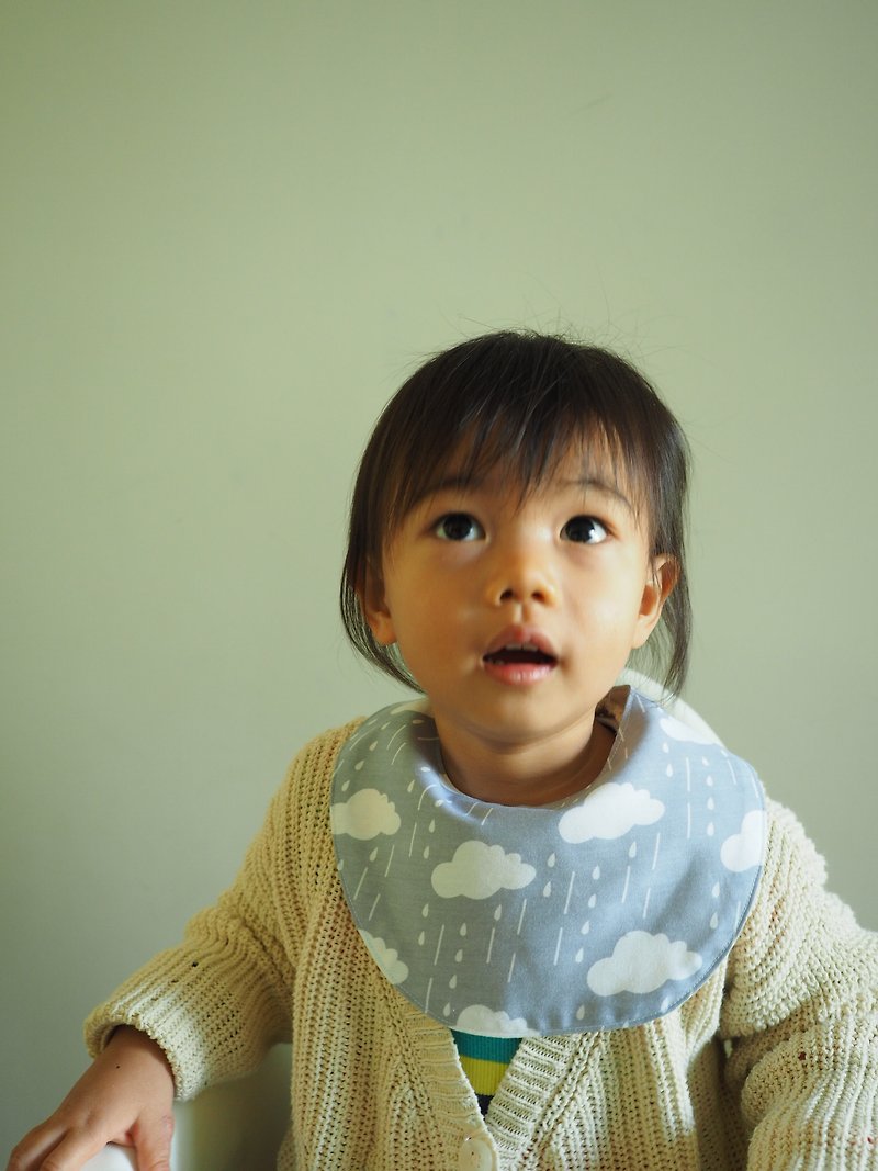 Handmade sewing baby kid cotton bib - ผ้ากันเปื้อน - ผ้าฝ้าย/ผ้าลินิน สีน้ำเงิน