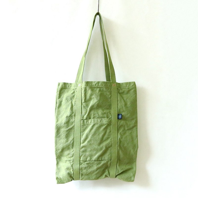 M/S Tote M [Wakakusa] (VC-46M) - Handbags & Totes - Cotton & Hemp Green