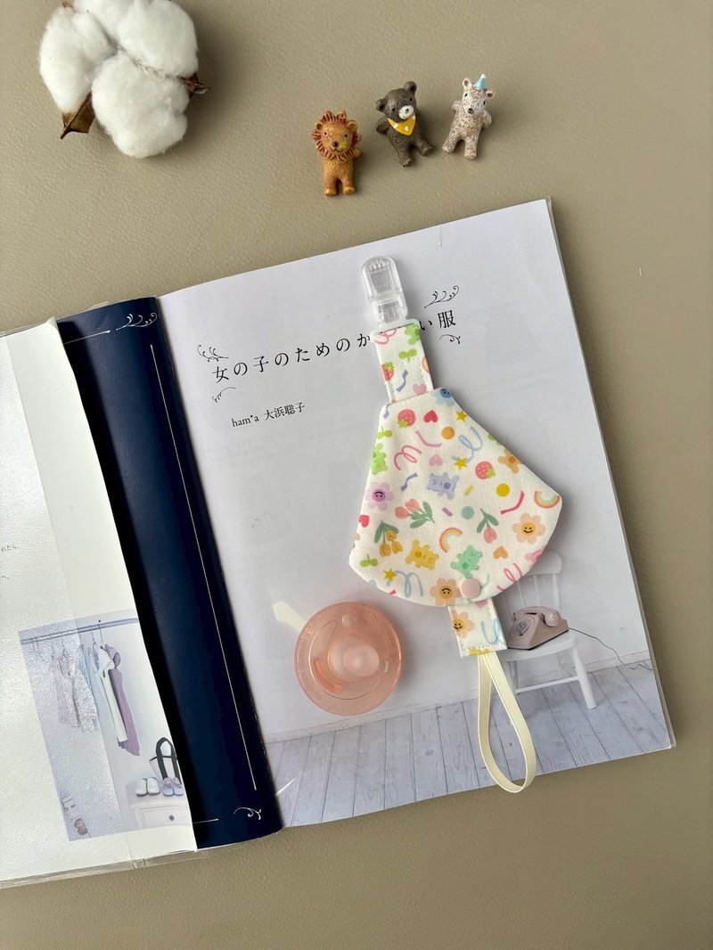 奶嘴鏈奶嘴保護套  彩色小熊軟糖 手作嬰兒用品 彌月禮 - 彌月禮盒 - 棉．麻 藍色