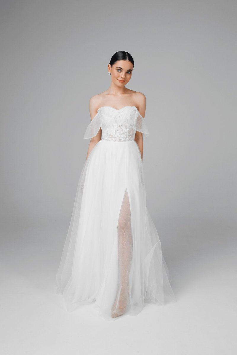 Tulle wedding dress, corset wedding dress, sweetheart wedding dress – Mia - Evening Dresses & Gowns - Other Materials 