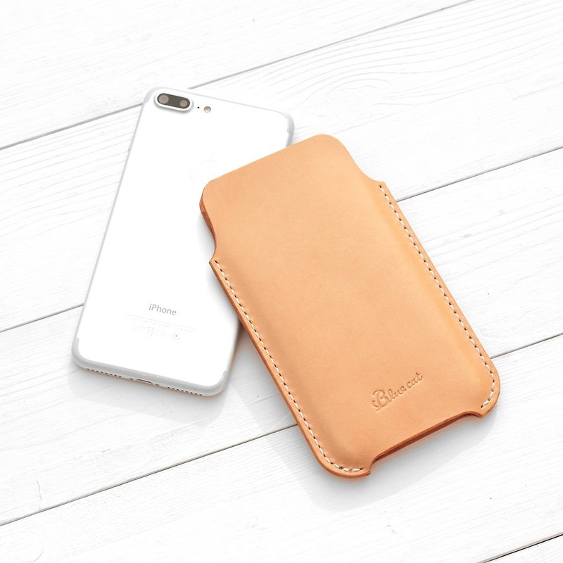 Crafted iPhone手機套－裸機用∣博斯克梨黃植鞣牛皮革∣多色 - 手機殼/手機套 - 真皮 橘色