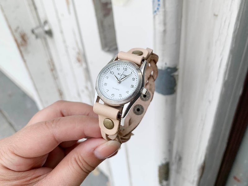 EDGE Transparent soft color edge knit watch on / off OK EKW-WW - นาฬิกาผู้หญิง - หนังแท้ สีกากี