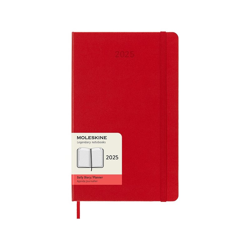 MOLESKINE 2025 Diary 12M Hard Case - L-Shaped Red Hot Stamping Service - สมุดบันทึก/สมุดปฏิทิน - กระดาษ สีแดง