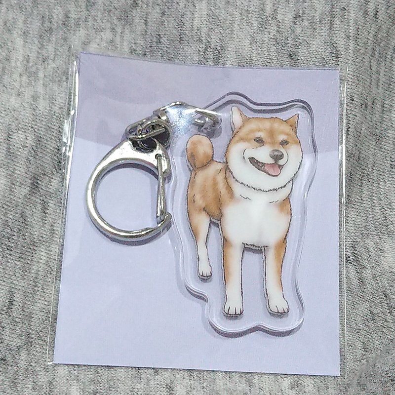 Curly-tailed Shiba Inu- Acrylic pendant (key ring)-Double-sided pattern-New manufacturer - Keychains - Acrylic 