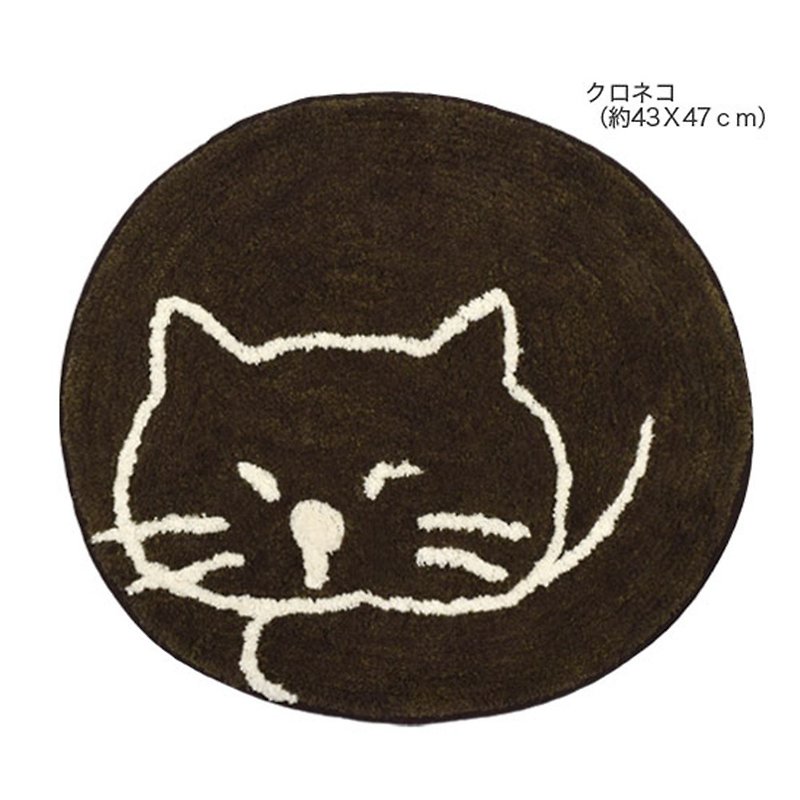 [Hot pre-order] Black cat mat at rest 14216873003 Cat's day gift Valentine's Day - Rugs & Floor Mats - Cotton & Hemp 