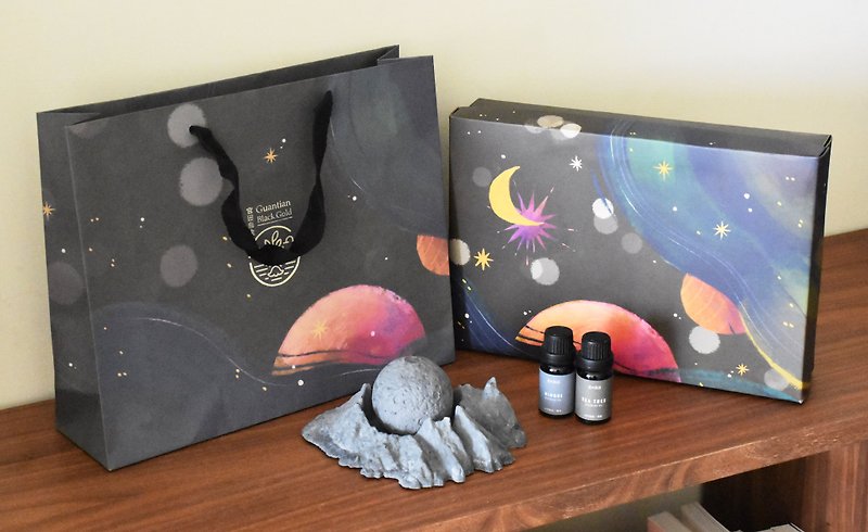 Ling charcoal shaped fragrance Stone- interstellar space planet type - น้ำหอม - ปูน สีเทา