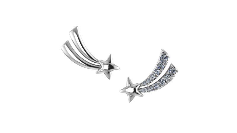 Fouetté x Le Petit Prince Shooting Star Earrings - Earrings & Clip-ons - Sterling Silver Silver