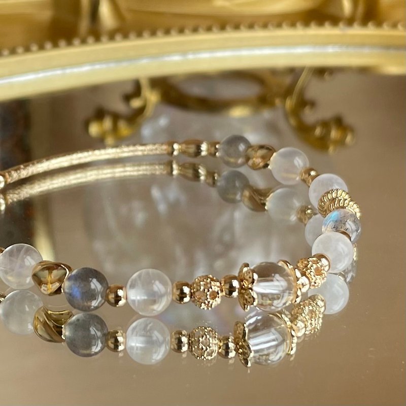 //White Lover//Labradorite-Moonstone-White Crystal-Natural Crystal Bracelet Bracelet - Bracelets - Crystal White
