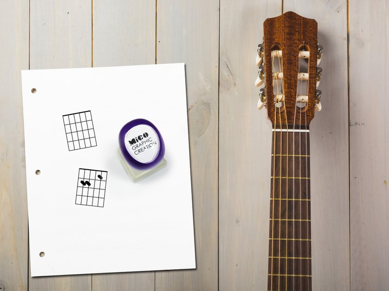 mini Guitar chord stamp, a great aiding tool for Guitar chord & fingering learni - Guitars & Music Instruments - Plastic Black