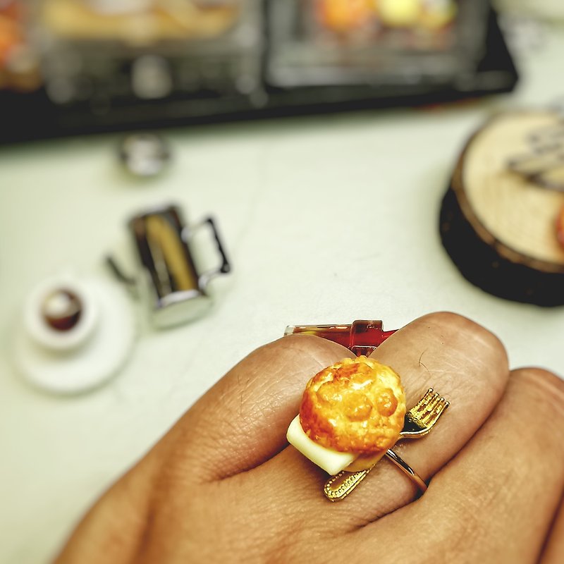 [Original Hong Kong-style handmade/Hong Kong souvenir] Hong Kong-style authentic pineapple oil ring - แหวนทั่วไป - ดินเหนียว สีส้ม