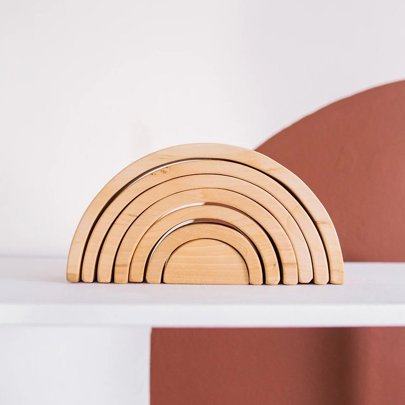 Natural Wooden Rainbow Stacker Toy - Kids' Toys - Wood 