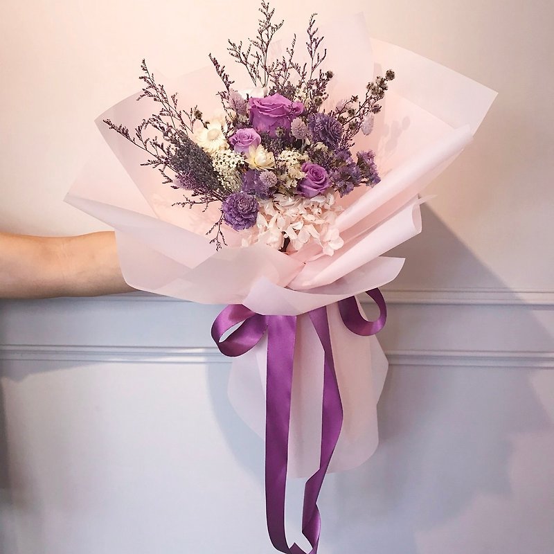 巨型韓系包裝永生花大花束 - 求婚花束 生日花束 驚喜花束 - 植栽/盆栽 - 植物．花 紫色