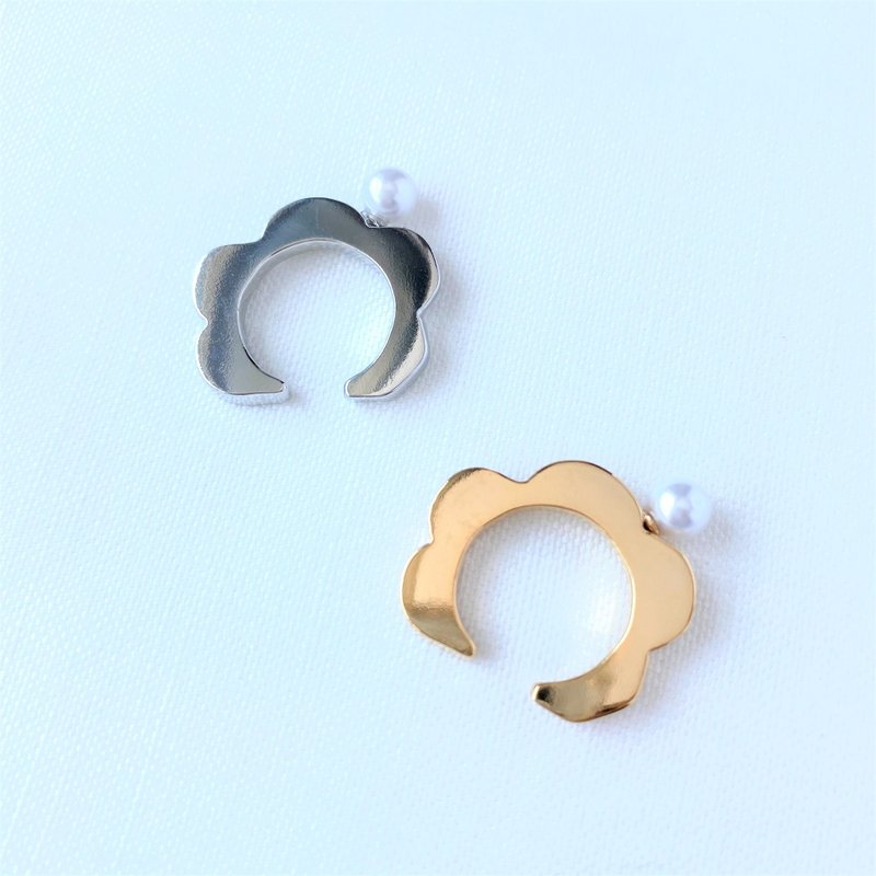 ohana pearl earcuff - 耳環/耳夾/耳骨夾 - 其他金屬 金色