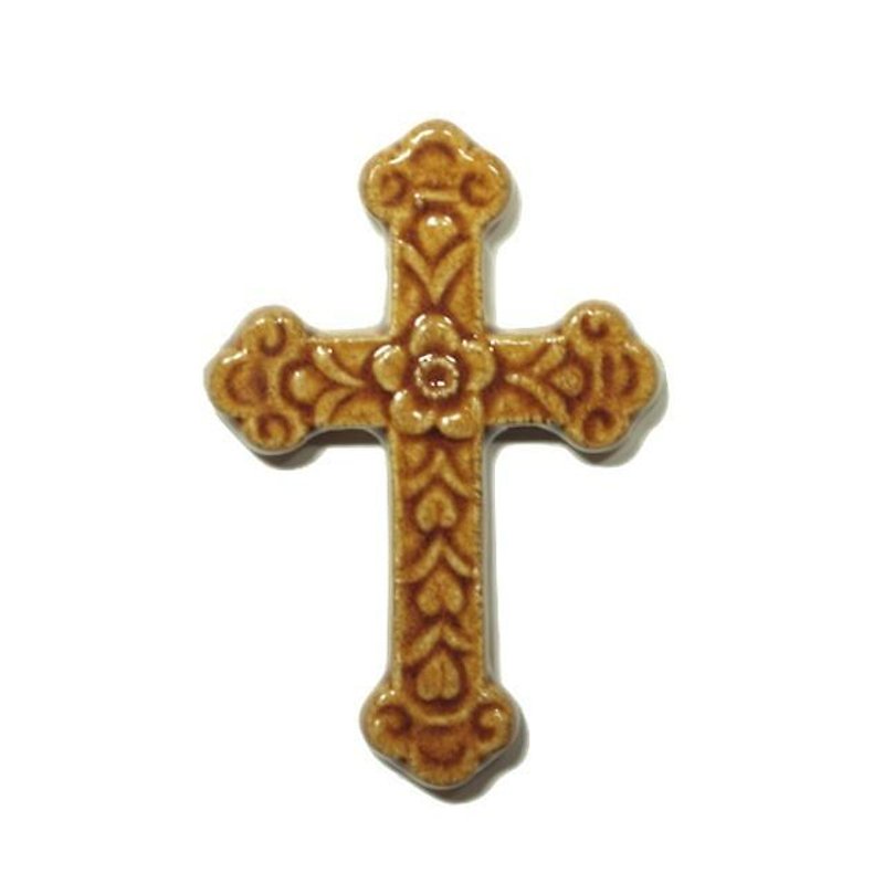 Pottery brooch (new) Classic (candy) - Brooches - Pottery Brown