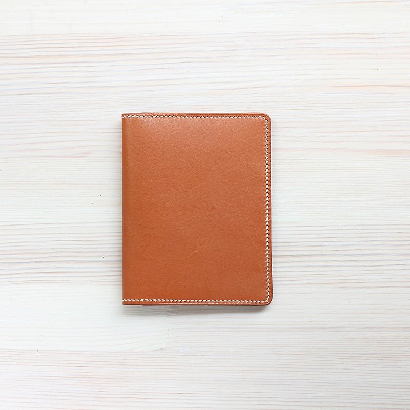 [Yingchuan Handmade] Love Travel Passport Holder/Red Brown/Cowhide Pure Hand-stitched - Passport Holders & Cases - Genuine Leather Brown