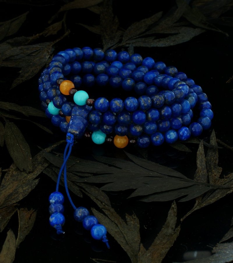 舊礦青金石 6mm 108pcs 多圈手鍊 ( HKA9071 ) - 手鍊/手環 - 寶石 