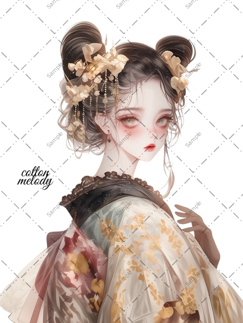 original sticker no.927 人物ステッカー オリジナルステッカー 人物ステッカー 女の子ステッカー オリジナル人物ステッカー - 貼紙 - 紙 