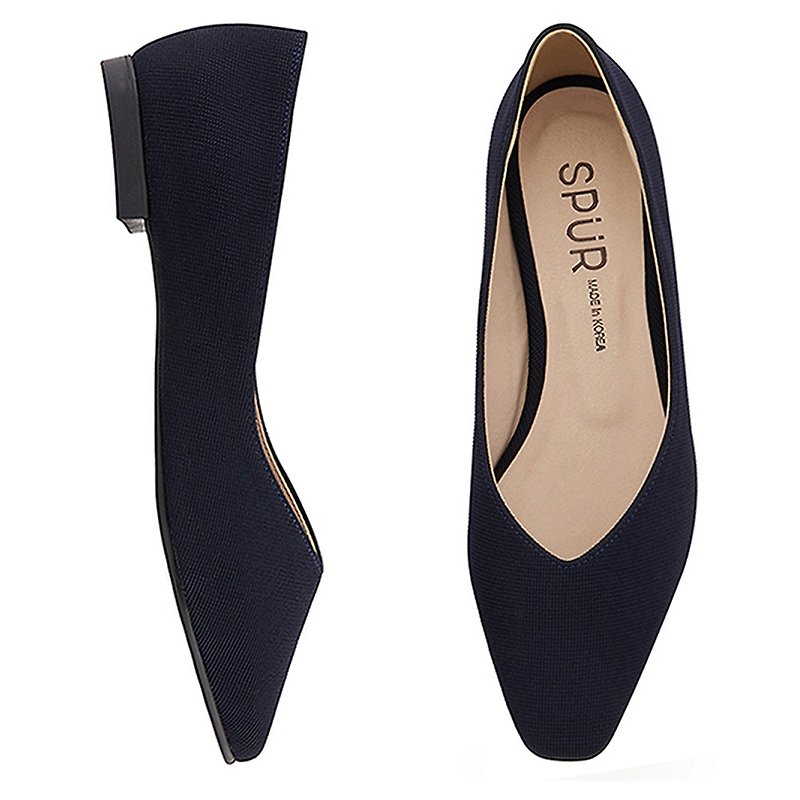 PRE-ORDER – SPUR Slim square flat MS9038 NAVY - Women's Casual Shoes - Other Materials 