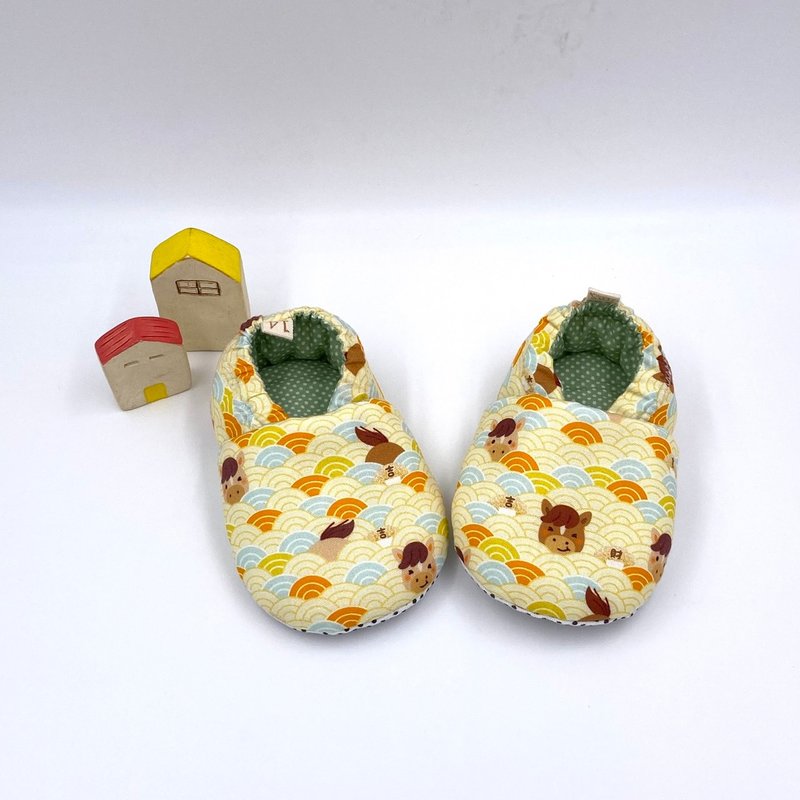 海浪馬兒-初步鞋/成長鞋/漫步鞋 - 嬰兒鞋/學步鞋 - 棉．麻 橘色