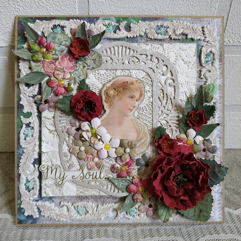 Personalized birthday card for women. Handmade card in gift box - 卡片/明信片 - 紙 多色