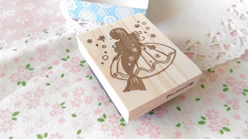 小さな人魚姫のワンポイントはんこ - 印章/印台 - 橡膠 透明