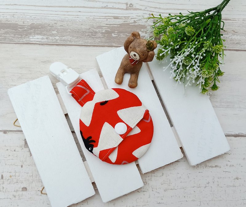 [Ping An Blessing Bag] Bow Cat - Omamori - Cotton & Hemp Red