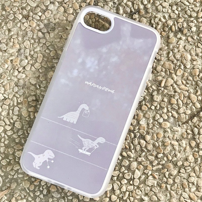 恐竜ビジー電話ケース - スマホケース - プラスチック ホワイト