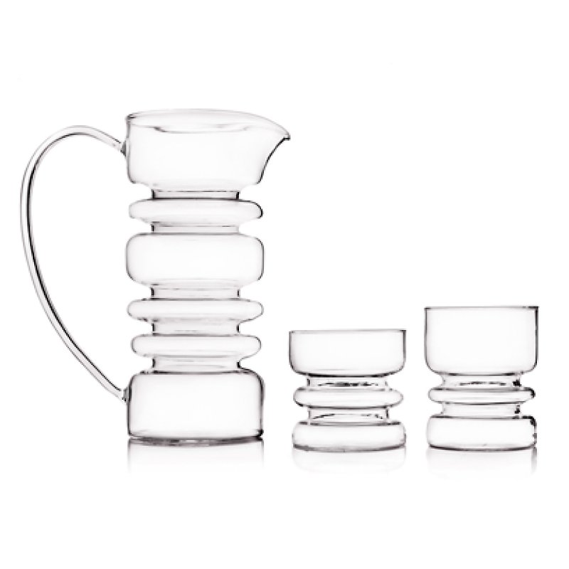 [Milan hand-blown glass] Rings spiral water cup/kettle - Teapots & Teacups - Glass 