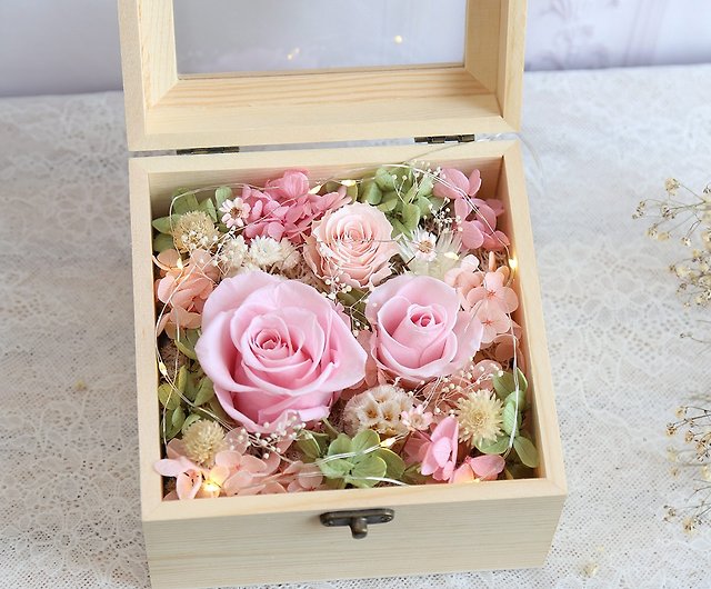 Gift Box C06 Eternal Flower, Small Wooden Boxes For Flower Arrangements
