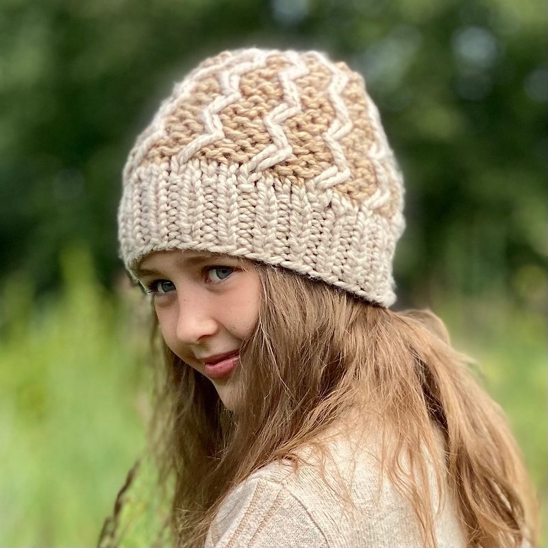 Bulky Hat Knitting PDF Pattern The Agnes beanie (Toddler, Child, Adult sizes) - DIY Tutorials ＆ Reference Materials - Other Materials Khaki
