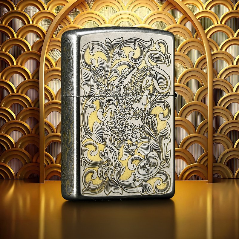 【ZIPPO Official Flagship Store】Arabesque Pixiu Windproof Lighter Z-150 - Other - Copper & Brass Silver