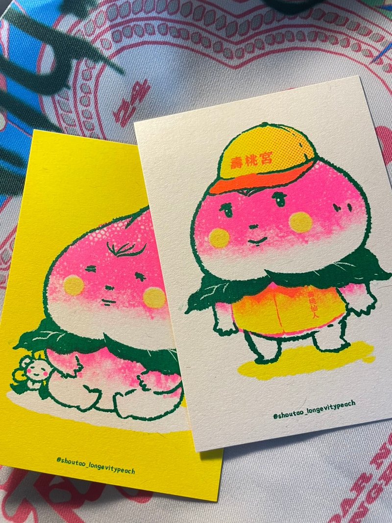 壽桃仙人 明信片 Peach  壽桃 - 卡片/明信片 - 紙 